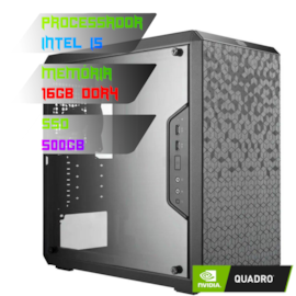 COMPUTADOR GAMER INTEL I5 12400F/PLACA B660 DDR4/16GB DDR4/SSD 500GB/GABINETE Q300L/500W 80PLUS/QUADRO T1000 8GB