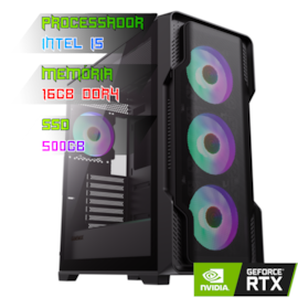 COMPUTADOR GAMER INTEL I5 12400F/PLACA B660 DDR4/16GB DDR4/SSD 500GB/GABINETE SIEGE BK/FONTE 600W/RTX 3060