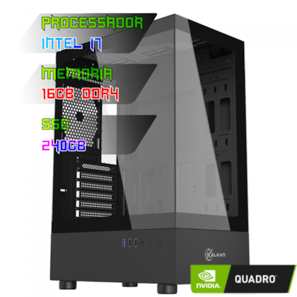 COMPUTADOR GAMER INTEL I5 12400F/PLACA H610 DDR4/16GB DDR4/SSD 240GB/GABINETE AVALON PRO/500W/QUADRO A400 4GB