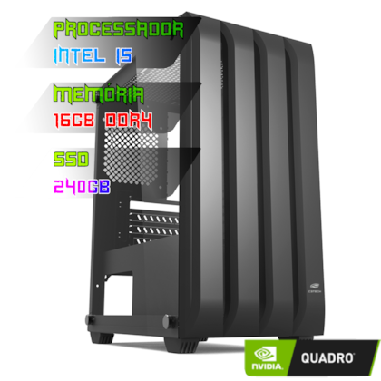 COMPUTADOR GAMER INTEL I5 12400F/PLACA H610 DDR4/16GB DDR4/SSD 240GB/GABINETE C3TECH MT-G100/500W/QUADRO A400 4GB