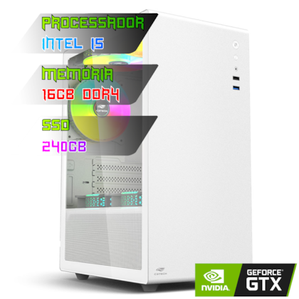COMPUTADOR GAMER INTEL I5 12400F/PLACA H610 DDR4/16GB DDR4/SSD 240GB/GABINETE MT-G200/600W 80PLUS/GTX 1660
