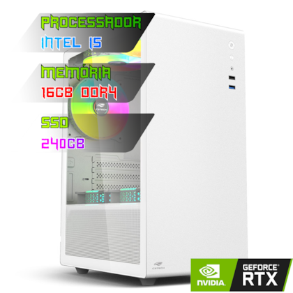 COMPUTADOR GAMER INTEL I5 12400F/PLACA H610 DDR4/16GB DDR4/SSD 240GB/GABINETE MT-G200/600W 80PLUS/RTX 2060