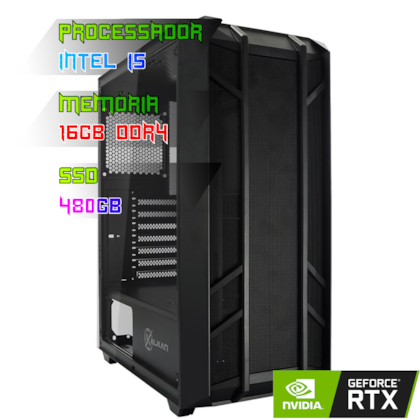 COMPUTADOR GAMER INTEL I5 12400F/PLACA MÃE H610 DDR4/16GB DDR4/SSD 480GB/GABINETE ALFERN/500W 80PLUS/RTX 2060