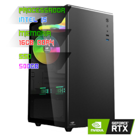 COMPUTADOR GAMER INTEL I5 12400F/PLACA MÃE H610 DDR4/16GB DDR4/SSD 500GB/GABINETE MT-G200/500W 80PLUS/RTX 2060