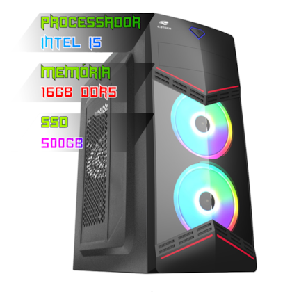 COMPUTADOR GAMER INTEL I5 13400/PLACA B660 DDR5/16GB DDR5/SSD 500GB/GABINETE G90/500W