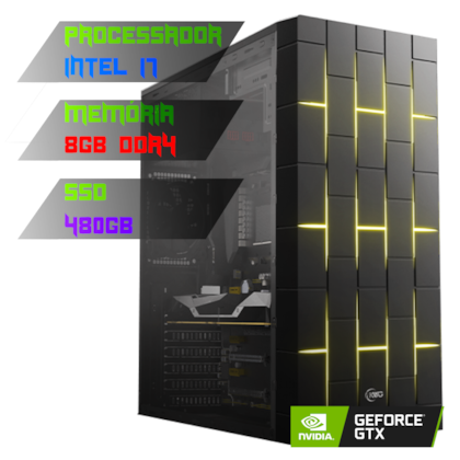 COMPUTADOR GAMER INTEL I7 11700/PLACA H510 DDR4/8GB DDR4/SSD 480GB/GABINETE VELA M3/500W 80PLUS/GTX 1660