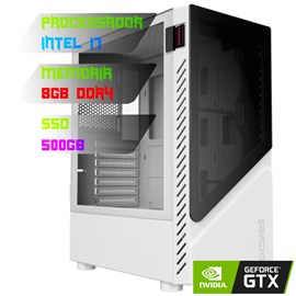 COMPUTADOR GAMER INTEL I7 11700/PLACA H510 DDR4/8GB DDR4/SSD 500GB/GABINETE SET WHITE GHOST/500W 80PLUS/GTX 1650 4GB
