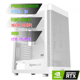 COMPUTADOR GAMER INTEL I9 12900K/PLACA Z690 DDR4/16GB DDR4/SSD 1TB NVME/GABINETE AEROGLASS BRANCO/750W 80PLUS/RTX 4060 8GB/WATER 240MM