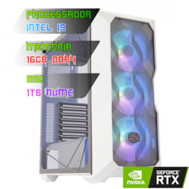 COMPUTADOR GAMER INTEL I9 12900K/PLACA Z690 DDR4/16GB DDR4/SSD 1TB NVME/GABINETE TD500 MESH BRANCO/750W 80PLUS/RTX 4060 8GB/WATER 240MM