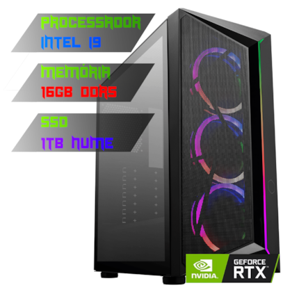 COMPUTADOR GAMER INTEL I9 12900K/PLACA Z690 DDR5/16GB DDR5/SSD 1TB NVME/GABINETE CMP510/750W 80PLUS/RTX 4060 8GB/WATER 240MM