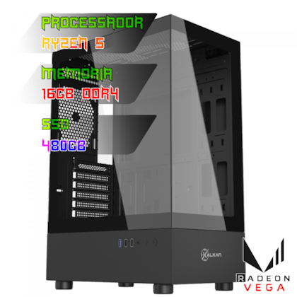 COMPUTADOR GAMER RYZEN 5 5600GT/PLACA  A520 DDR4/16GB DDR4/SSD 480GB/GABINETE AVALON PRO/FONTE 500W 80PLUS