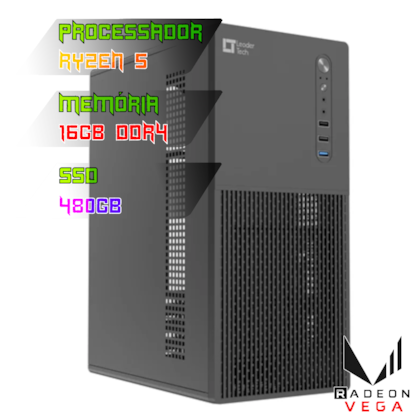 COMPUTADOR GAMER RYZEN 5 5600GT/PLACA  A520 DDR4/16GB DDR4/SSD 480GB/GABINETE LT-302C/FONTE 500W 80PLUS