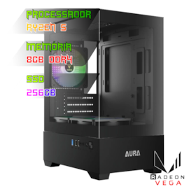 COMPUTADOR GAMER RYZEN 5 5600GT/PLACA A520 DDR4/8GB DDR4/SSD 256GB/GABINETE AURA GC9M/FONTE 600W