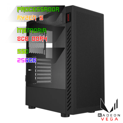 COMPUTADOR GAMER RYZEN 5 5600GT/PLACA A520 DDR4/8GB DDR4/SSD 256GB/GABINETE BOLTER/FONTE 600W