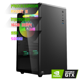 COMPUTADOR GAMER RYZEN 5 5600X/PLACA  A520 DDR4/16GB DDR4/SSD 500GB/GABINETE MT-G200BK/FONTE 600W REAIS/GTX 1650 4GB