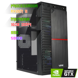 COMPUTADOR GAMER RYZEN 5 5600X/PLACA  A520 DDR4/16GB DDR4/SSD 500GB/GABINETE PLATE/FONTE 600W REAIS/GTX 1660