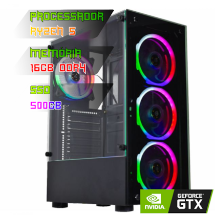 PC Gamer Branco Ryzen 5 5600G + 16Gb Ram + A520 - New York Informatica