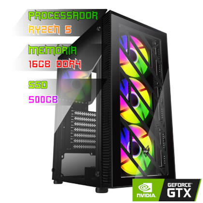 COMPUTADOR GAMER RYZEN 5 5600X/PLACA B550 DDR4/16GB DDR4/SSD 500GB/GABINETE CMT192/600W 80PLUS/RTX 3060