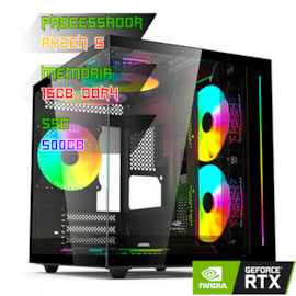 COMPUTADOR GAMER RYZEN 5 5600X/PLACA B550 DDR4/16GB DDR4/SSD 500GB/GABINETE MT-G810/600W 80PLUS/RTX 3060