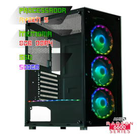 COMPUTADOR GAMER RYZEN 5 5600X/PLACA B550 DDR4/8GB DDR4/SSD 500GB/GABINETE CG-60C5/500W 80PLUS/RX 6600