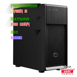 COMPUTADOR GAMER RYZEN 5 5600X/PLACA B550 DDR4/8GB DDR4/SSD 500GB/GABINETE ELITE 500/500W 80PLUS/RX 6600