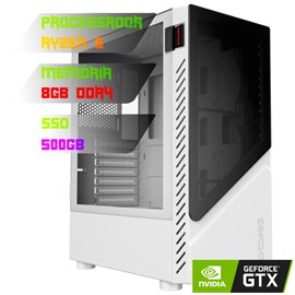 COMPUTADOR GAMER RYZEN 5 5600X/PLACA B550 DDR4/8GB DDR4/SSD 500GB/GABINETE SET WHITE GHOST/500W 80PLUS/GTX 1650 4GB