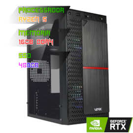 COMPUTADOR GAMER RYZEN 5 5600XT/PLACA  A520 DDR4/16GB DDR4/SSD 480GB/GABINETE PLATE/FONTE 600W REAIS/RTX 2060