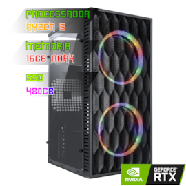 COMPUTADOR GAMER RYZEN 5 5600XT/PLACA  A520 DDR4/16GB DDR4/SSD 480GB/GABINETE WAVE/FONTE 600W REAIS/RTX 2060