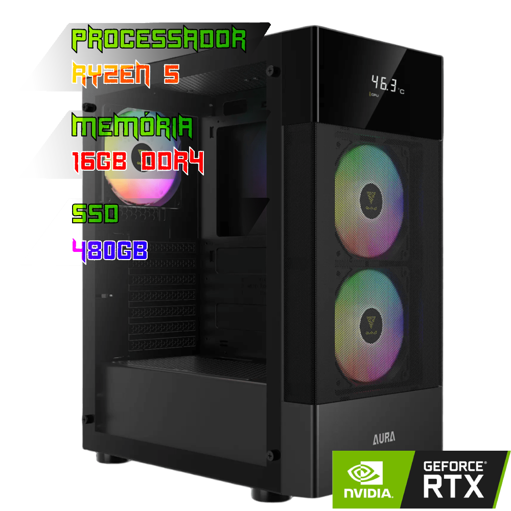 COMPUTADOR GAMER RYZEN 7 5700G/PLACA A520 DDR4/16GB DDR4/SSD 256GB