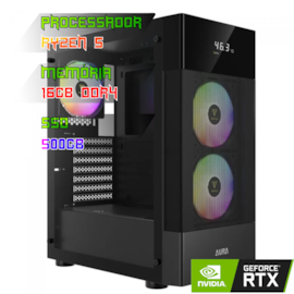 COMPUTADOR GAMER RYZEN 5 5600XT/PLACA B550 DDR4/16GB DDR4/SSD 500GB/GABINETE AURA GC5 ARGB/600W 80PLUS/RTX 3060