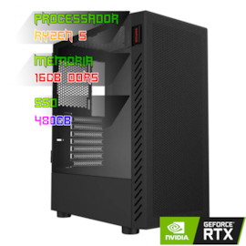 COMPUTADOR GAMER RYZEN 5 7600/PLACA B650 DDR5/16GB DDR5/SSD 480GB/GABINETE BOLTER/600W 80PLUS/RTX 3060