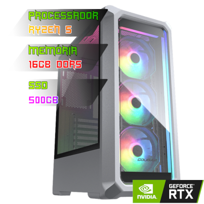 COMPUTADOR GAMER RYZEN 5 7600/PLACA B650 DDR5/16GB DDR5/SSD 500GB/GABINETE ARCHON 2/600W 80PLUS/RTX 3060