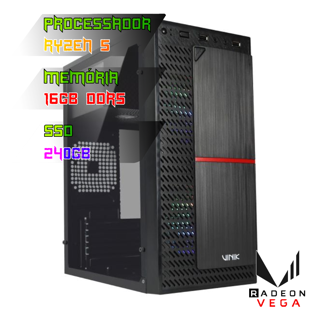 COMPUTADOR GAMER RYZEN 7 8700G/PLACA A620 DDR5/16GB DDR5/SSD 500GB