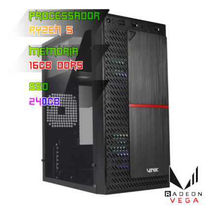 COMPUTADOR GAMER RYZEN 5 8500G/PLACA A620 DDR5/16GB DDR5/SSD 240GB/GABINETE PLATE/FONTE 500W