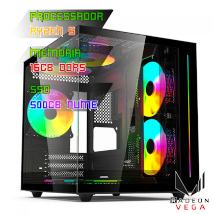 COMPUTADOR GAMER RYZEN 5 8500G/PLACA B650 DDR5/16GB DDR5/SSD 500GB NVME/GABINETE MT-G810/FONTE 500W