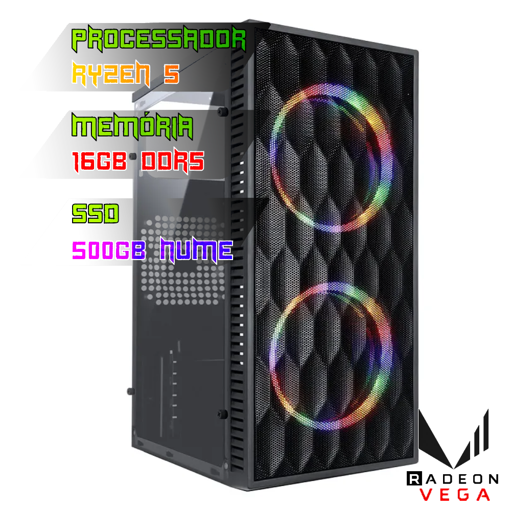 COMPUTADOR GAMER RYZEN 5 8500G/PLACA B650 DDR5/16GB DDR5/SSD 500GB