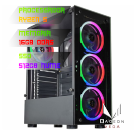 COMPUTADOR GAMER RYZEN 5 8500G/PLACA B650 DDR5/16GB DDR5/SSD 512GB NVME/GABINETE KMEX ELITE/FONTE 600W