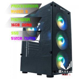 COMPUTADOR GAMER RYZEN 5 8600G/PLACA B650 DDR5/16GB DDR5/SSD 512GB NVME/GABINETE ARMETS SOLDIER/FONTE 600W