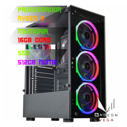 COMPUTADOR GAMER RYZEN 5 8600G/PLACA B650 DDR5/16GB DDR5/SSD 512GB NVME/GABINETE KMEX ELITE/FONTE 600W