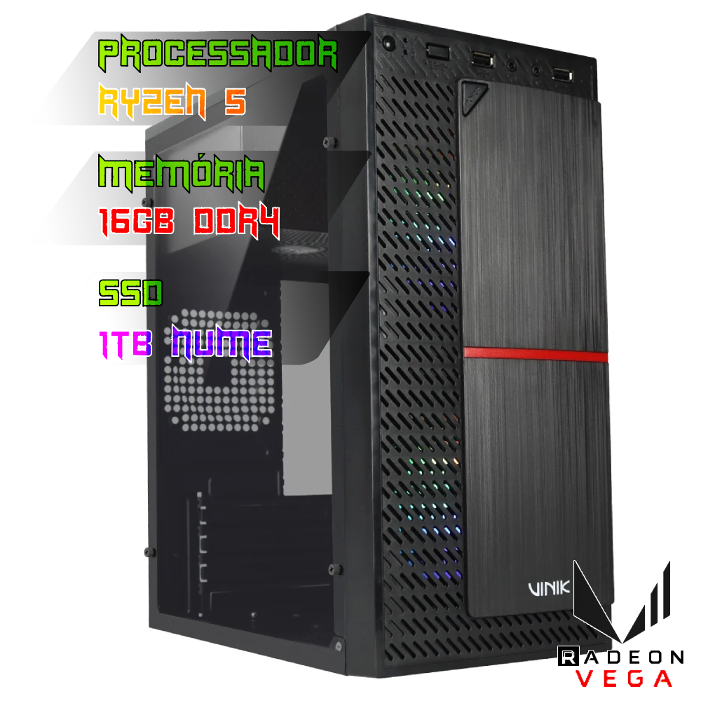 COMPUTADOR GAMER RYZEN 5 4500/PLACA A520 DDR4/16GB DDR4/SSD 256GB