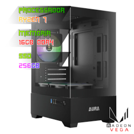 COMPUTADOR GAMER RYZEN 7 5700G/PLACA A520 DDR4/16GB DDR4/SSD 256GB/GABINETE AURA GC9M/FONTE 600W