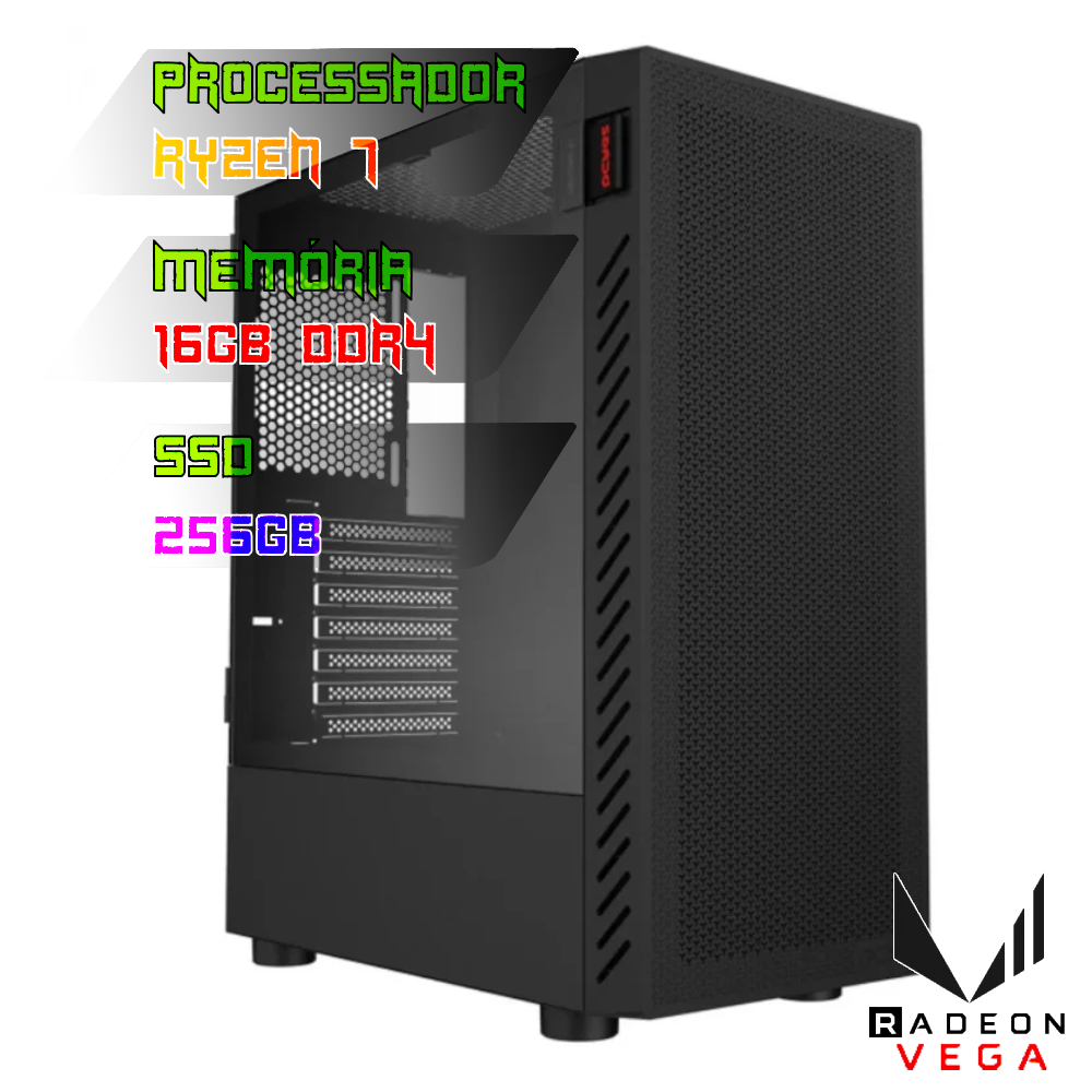 COMPUTADOR GAMER RYZEN 7 5700G/PLACA A520 DDR4/16GB DDR4/SSD 256GB