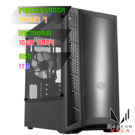 COMPUTADOR GAMER RYZEN 7 5700G/PLACA B550 DDR4/16GB DDR4/SSD 500GB NVME/GABINETE MB320L/FONTE 600W