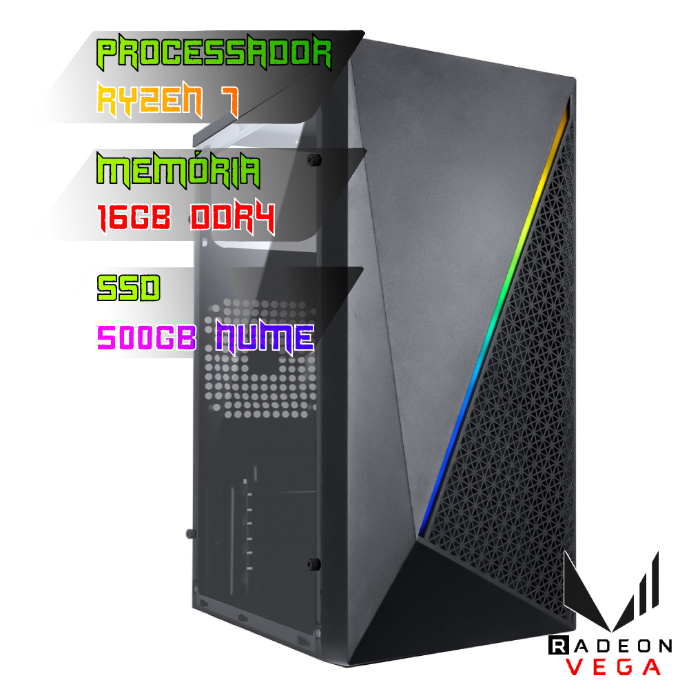 COMPUTADOR GAMER RYZEN 7 8700G/PLACA A620 DDR5/16GB DDR5/SSD 500GB
