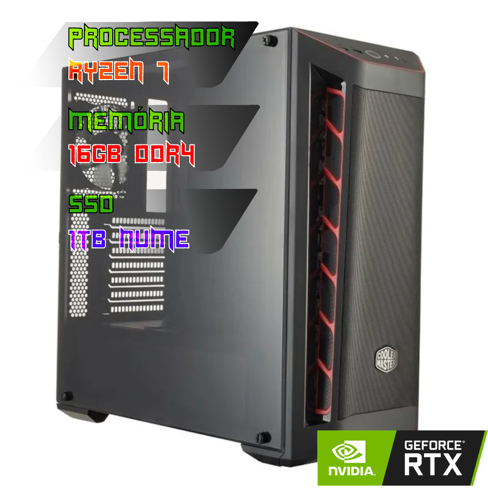 COMPUTADOR GAMER RYZEN 7 5700X/PLACA B550 DDR4/16GB DDR4/SSD 1TB