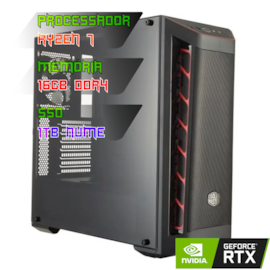 COMPUTADOR GAMER RYZEN 7 5700X/PLACA B550 DDR4/16GB DDR4/SSD 1TB NVME/GABINETE MASTERBOX MB511/FONTE 750W/RTX 5060 8GB/WATER 240MM