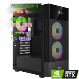 COMPUTADOR GAMER RYZEN 7 5800X/B550 DDR4/16GB DDR4/SSD 1TB NVME/GABINETE AURA GC5 ARGB/600W 80PLUS/RTX 5060 8GBWATER 240MM