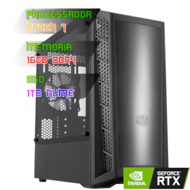 COMPUTADOR GAMER RYZEN 7 5800X/B550 DDR4/16GB DDR4/SSD 1TB NVME/GABINETE MB320L/600W 80PLUS/RTX 4060 8GBWATER 240MM