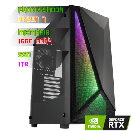 COMPUTADOR GAMER RYZEN 7 5800X/PLACA B550 DDR4/16GB DDR4/SSD 1TB/GABINETE CMT195/600W 80PLUS/RTX 3060/WATER 240MM