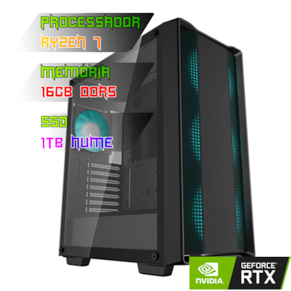 COMPUTADOR GAMER RYZEN 7 7700X/X670-E DDR5/16GB DDR5/SSD 1TB NVME/GABINETE CC560/750W 80PLUS/RTX 4060 8GB/WATER 240MM